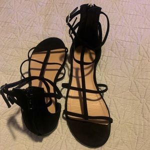 J Crew Black Sandals